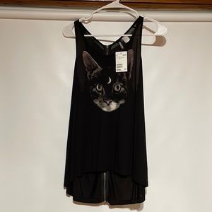Moon cat loose tank top